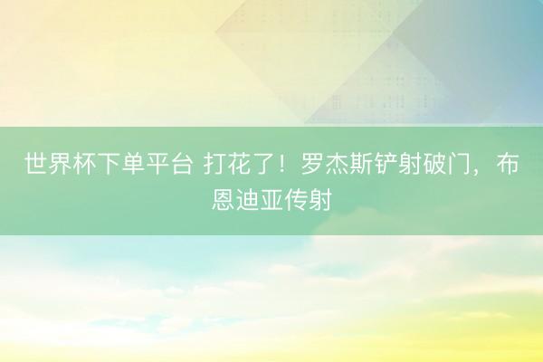 世界杯下單平臺 打花了！羅杰斯鏟射破門，布恩迪亞傳射
