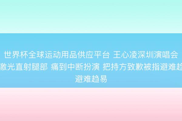 世界杯全球運(yùn)動用品供應(yīng)平臺 王心凌深圳演唱會遭激光直射腿部 痛到中斷扮演 把持方致歉被指避難趨易